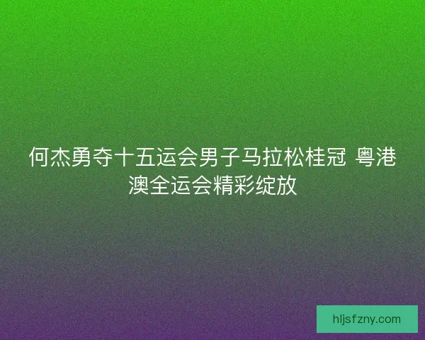 何杰勇夺十五运会男子马拉松桂冠 粤港澳全运会精彩绽放 何杰勇夺十五运会男子马拉松桂冠 粤港澳全运会精彩绽放