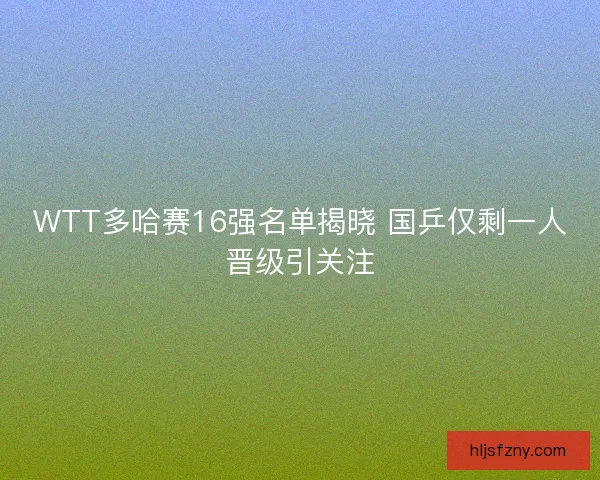 WTT多哈赛16强名单揭晓 国乒仅剩一人晋级引关注