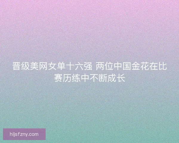 晋级美网女单十六强 两位中国金花在比赛历练中不断成长 晋级美网女单十六强 两位中国金花在比赛历练中不断成长